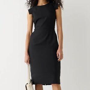 J crew resume dress stretch linen blend black career work